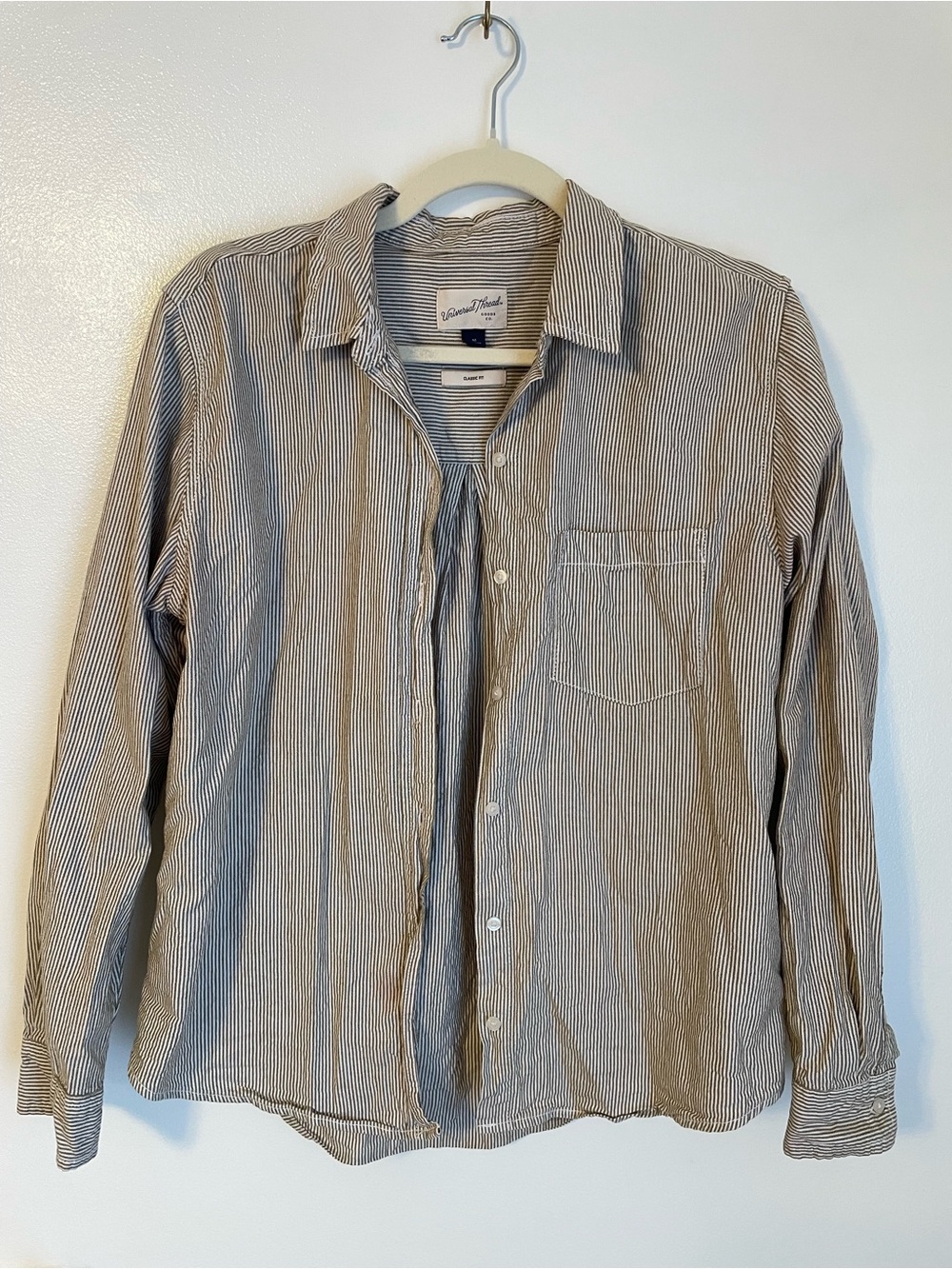 Universal Thread classic fit button up with pinstripes size medium